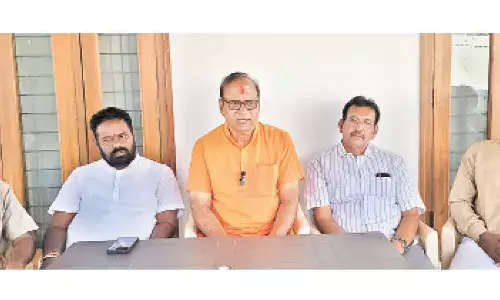 BJP State Treasurer Shanti Kumar speaking at a programme on Thursday