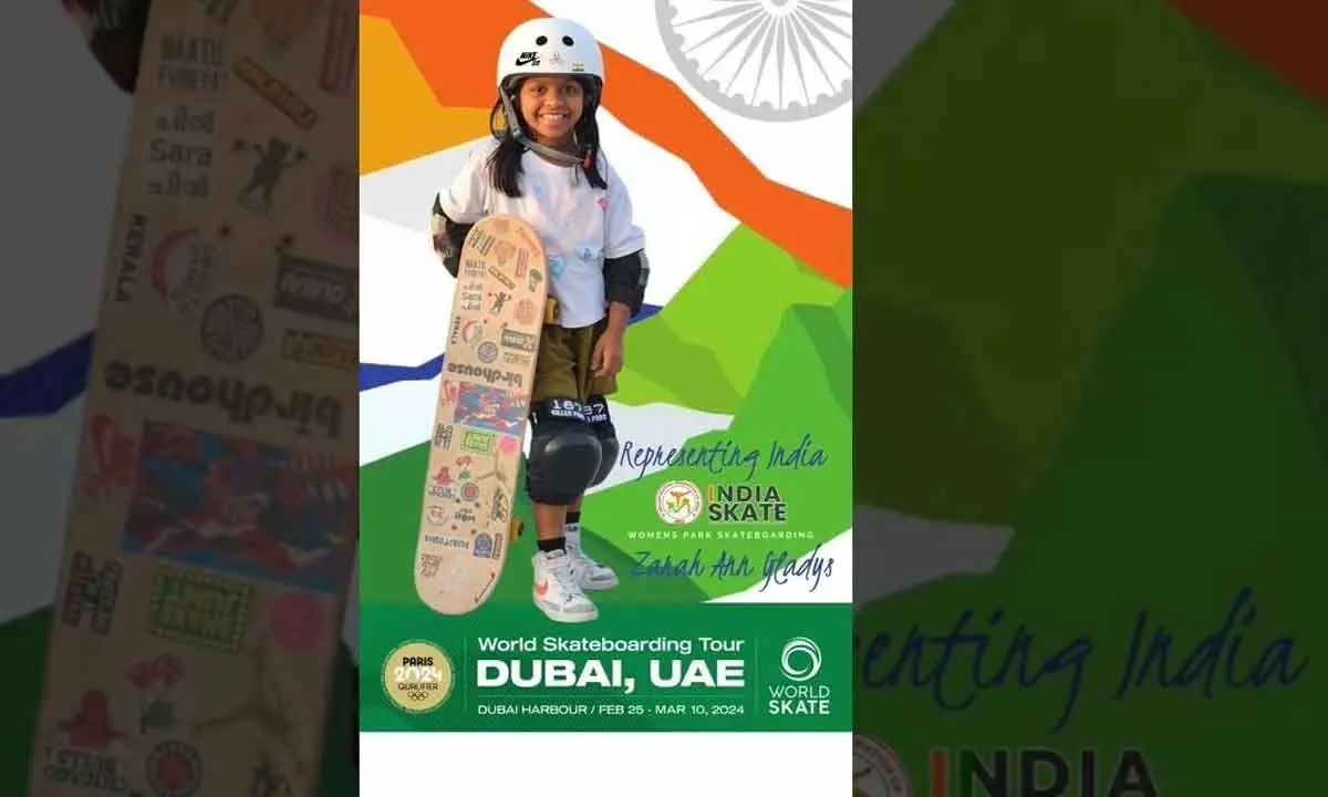 Indias 8-year-old Zarah youngest competitor at World Skateboarding Tour 2024