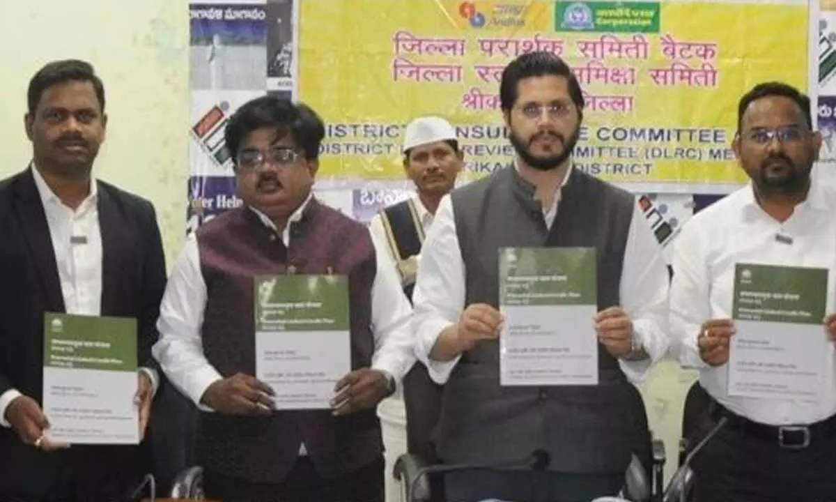 District collector Manzeer Zilani Samoon (Centre) and others launching PLCP in Srikakulam on Saturday