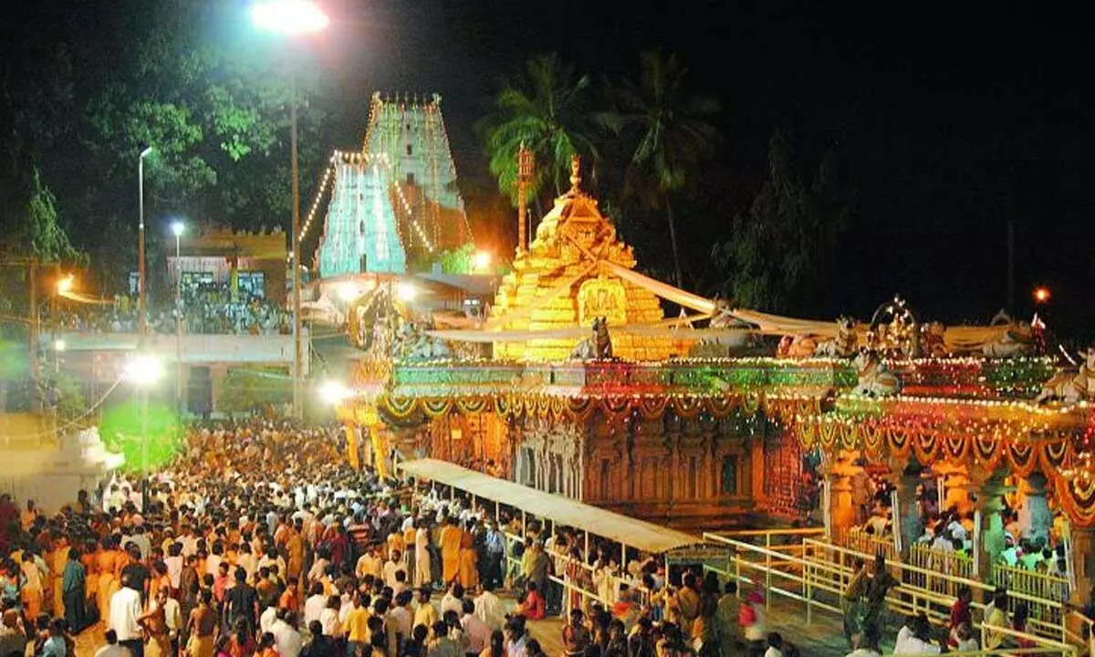 Srisailam Brahmotsavam continues for third day, deity to appear on Hamsa Vahanam