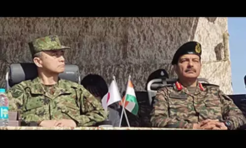 Japanese general witnesses exercise Dharma Guardian at Mahajan Field Firing Ranges