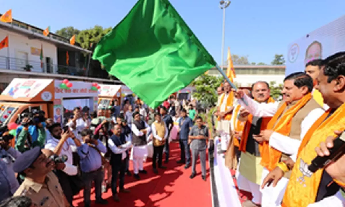 LS polls: MP CM Mohan Yadav flags off 29 rathas