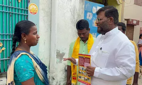TDP Nellore President Abdul Aziz Babu Shuriti organized a Bhavishayat ki guarantee program in Arava Veedhi