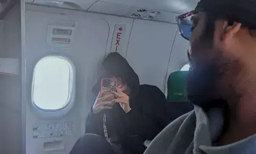 Disha Patani clicks Prabhas picture on air