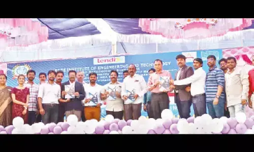 Lendi College of Engineering officials release a souvenir on the occasion of Annual Day on Thursday