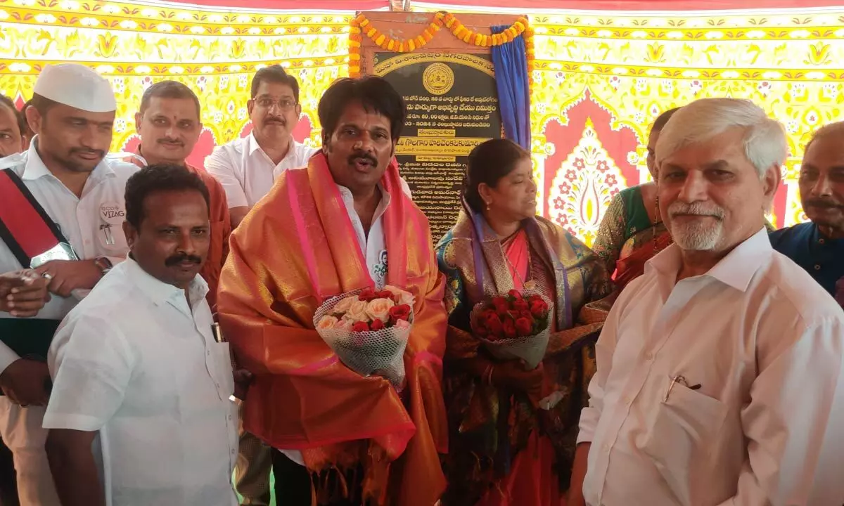 MVV Satyanarayana lays foundation stone for development works in GVMC ward 28