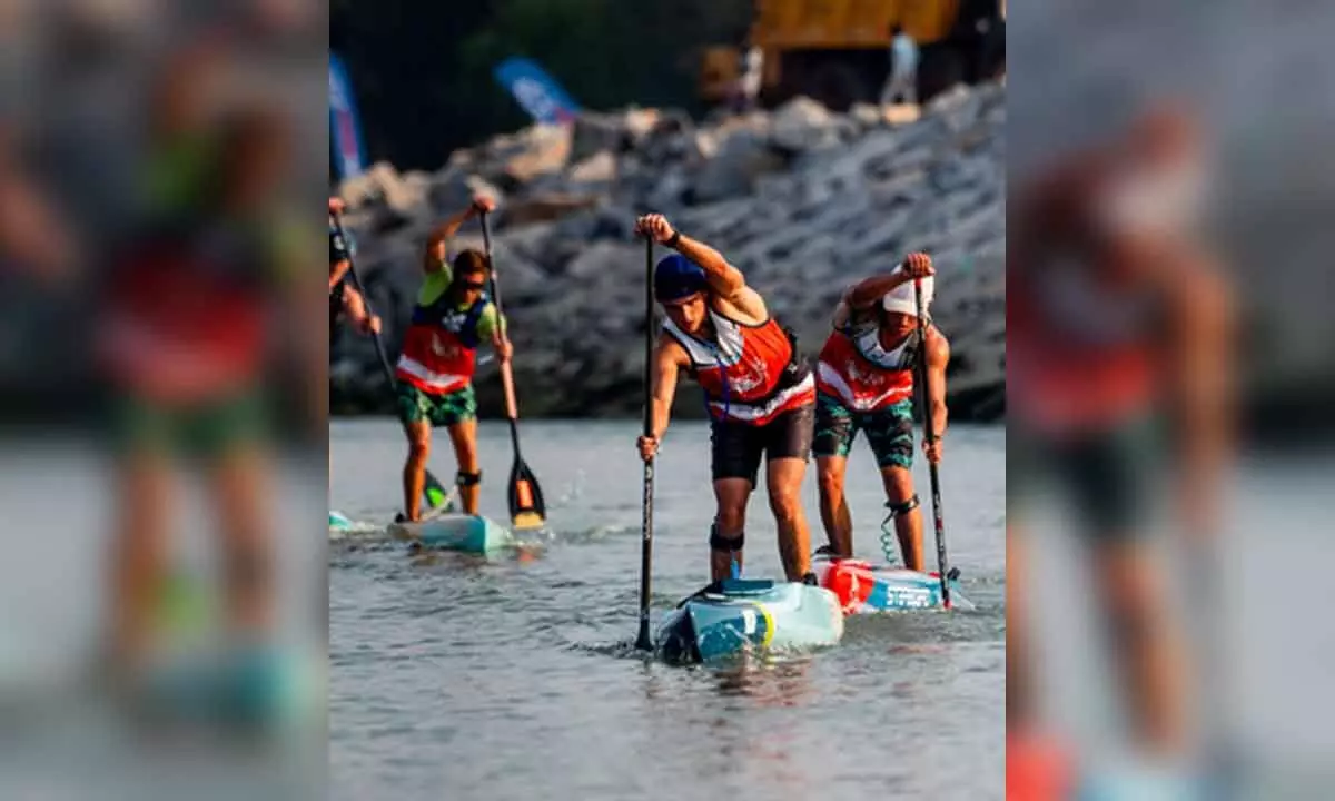 Indian trio of Raju-Akash-Praveen win the junior category race of India Paddle Festival