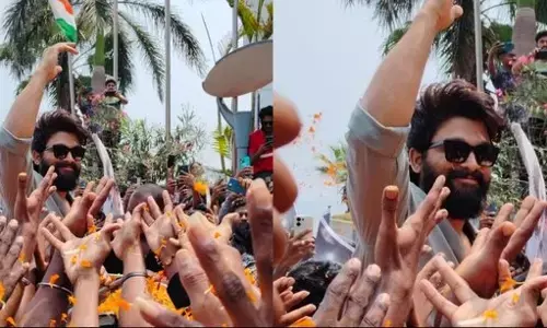 Allu Arjun receives grand welcome in Vizag