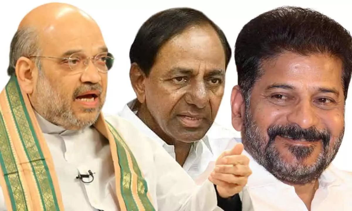 Triple treble: Revanth, Shah, KCR to sound poll bugle today