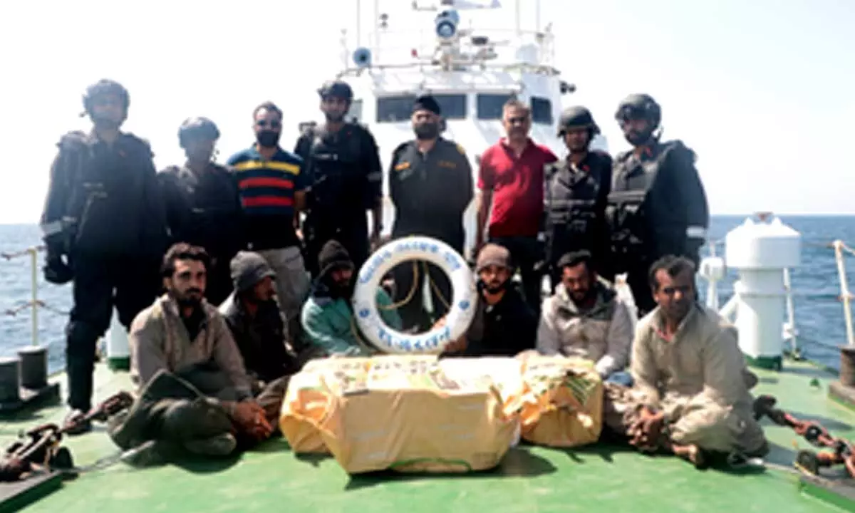 Coast Guard seizes Pak boat with Rs 480 crore drugs off Gujarat coast; six held