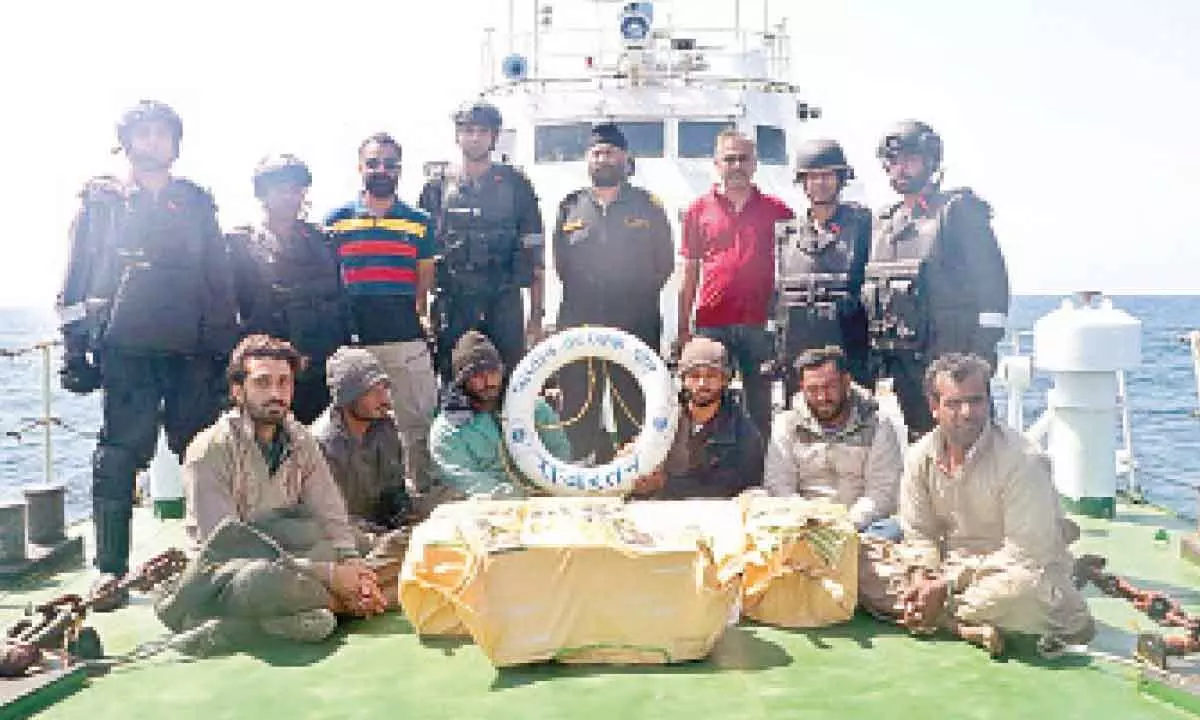 Guj: Boat with Pak crew carrying drugs arrested