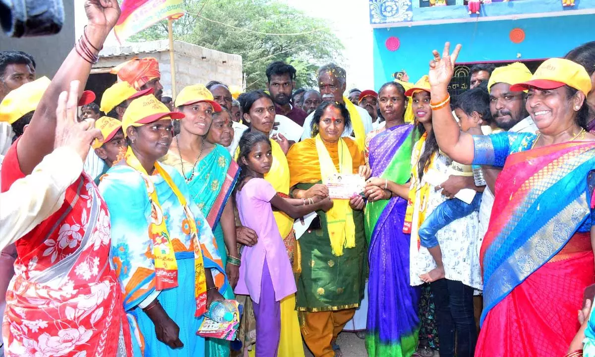 Penukonda TDP candidate Savithamma conducts Shankaravam, urges people to vote for TDP