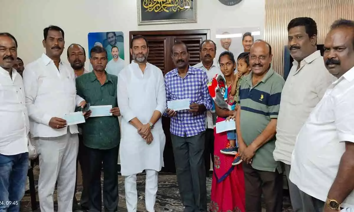 BS Maqbool distributes CMRF to victims in six mandals in Kadiri
