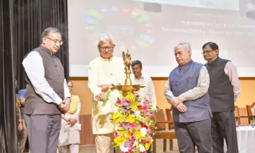 Prof Prakasham Tata from the Centre for Transformation of Waste Technology, USA inaugurating the AESEE-24 at SRM-AP on Thursday