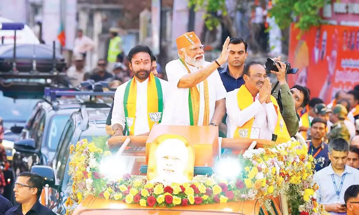 Modi’s Malkajgiri road show boosts morale of BJP cadre