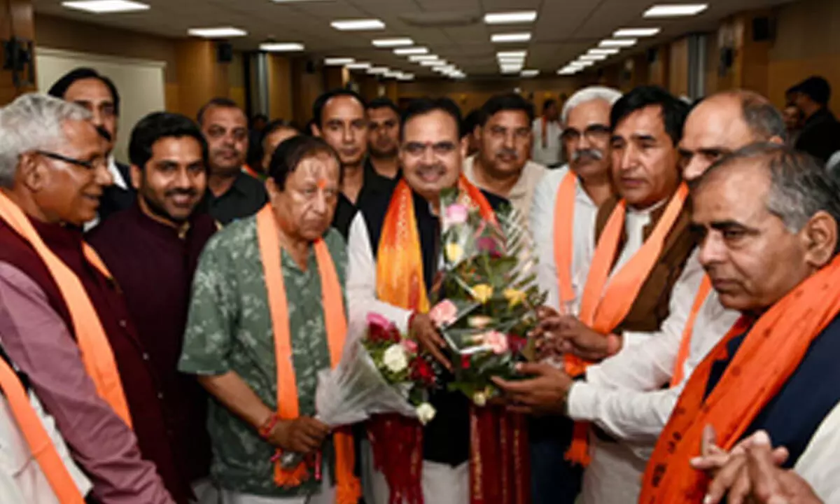 Former Congress MP Karan Singh Yadav joins BJP in Jaipur