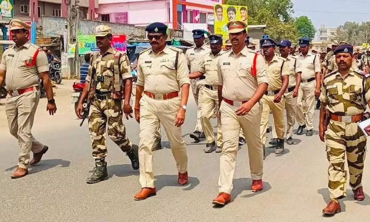 NTR district police conducts flag march