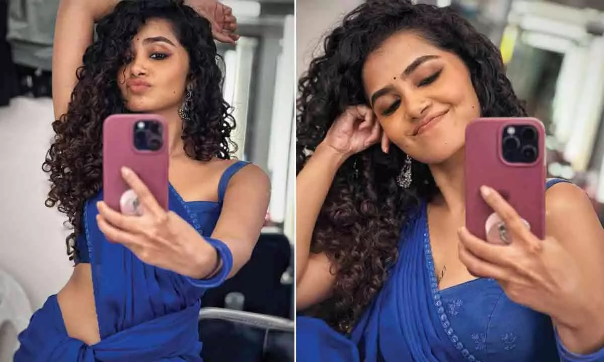 Anupama steals hearts with saree selfies