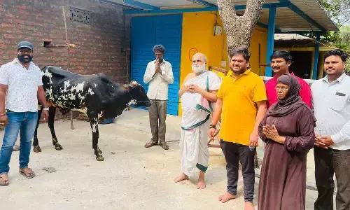 Chilkur Priest gifts bull to Muslim farmer