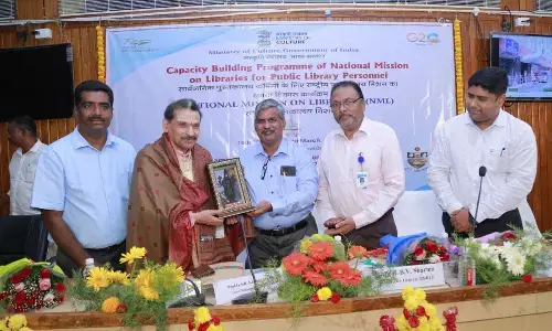 Additional Mission Director of NML Prof BV Sharma, NSU Vice-Chancellor Prof GSR Krishna Murthy, SVU Registrar Prof OMd Hussain and others taking part in the capacity building programme on Tuesday