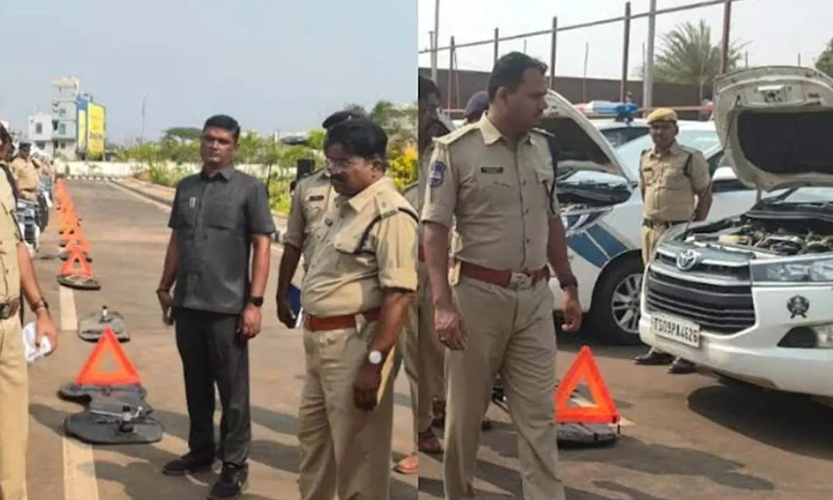 Nagarkurnool SP inspects police vehicles