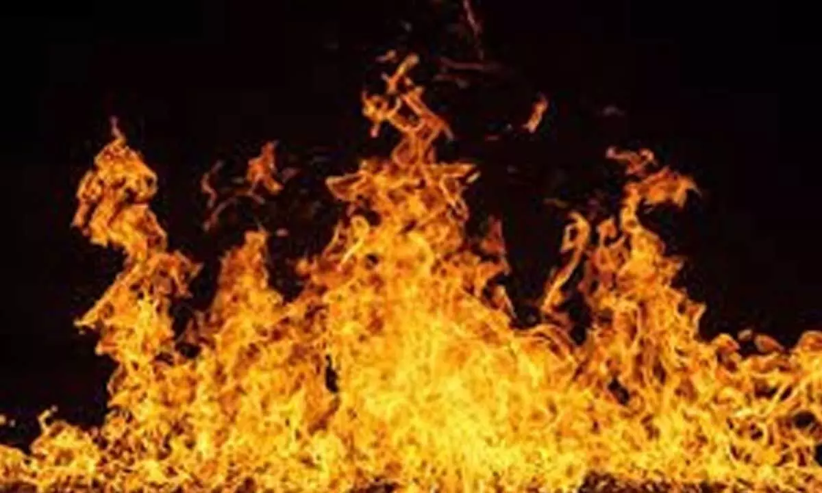Pandal at Krosuru TDP office set on fire