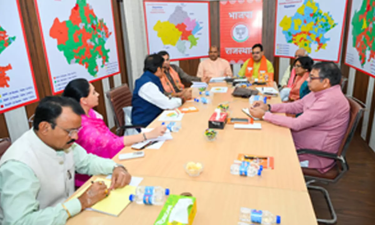 Raj election in-charge Vinay Sahasrabuddhe holds BJP core committee meeting in Jaipur
