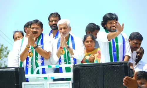 Vijayasai Reddy addresses at public meeting in Brahmankraka village