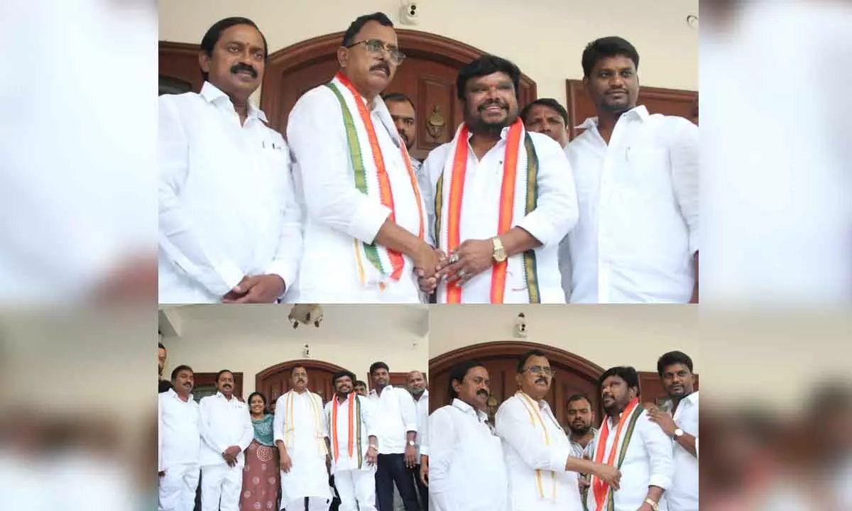 Satish Madiga, member of the BJP state executive committee, joined the Congress in the presence of TPCC senior vice president & former MP Dr. Malluravi