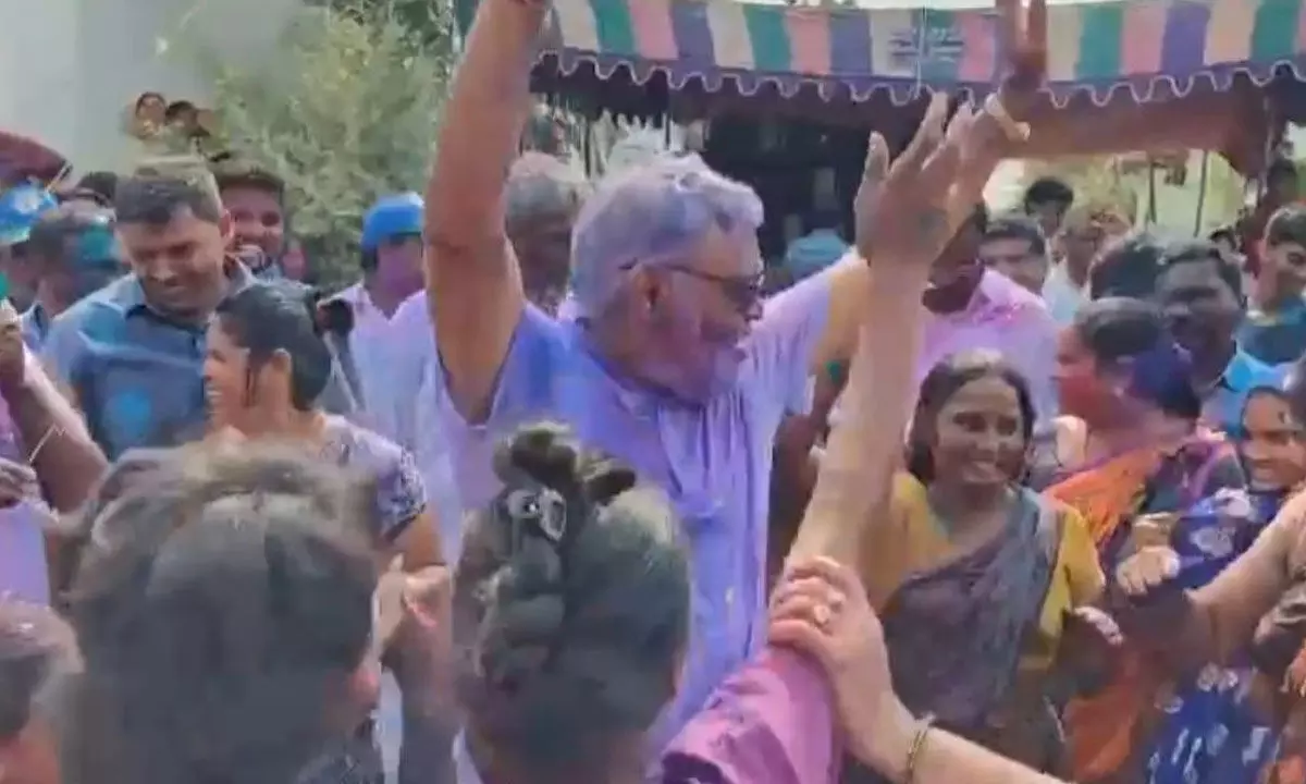 Minister Ambati dances in Holi celebrations