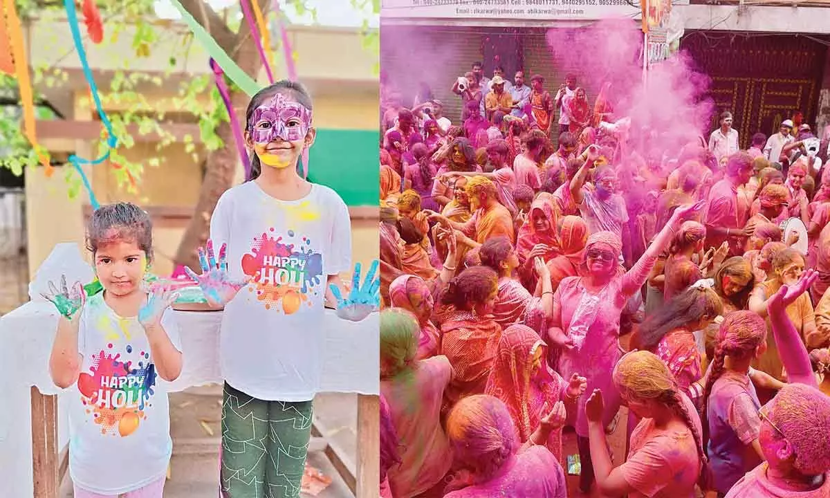 Hyderabad’s vibrant Holi celebration