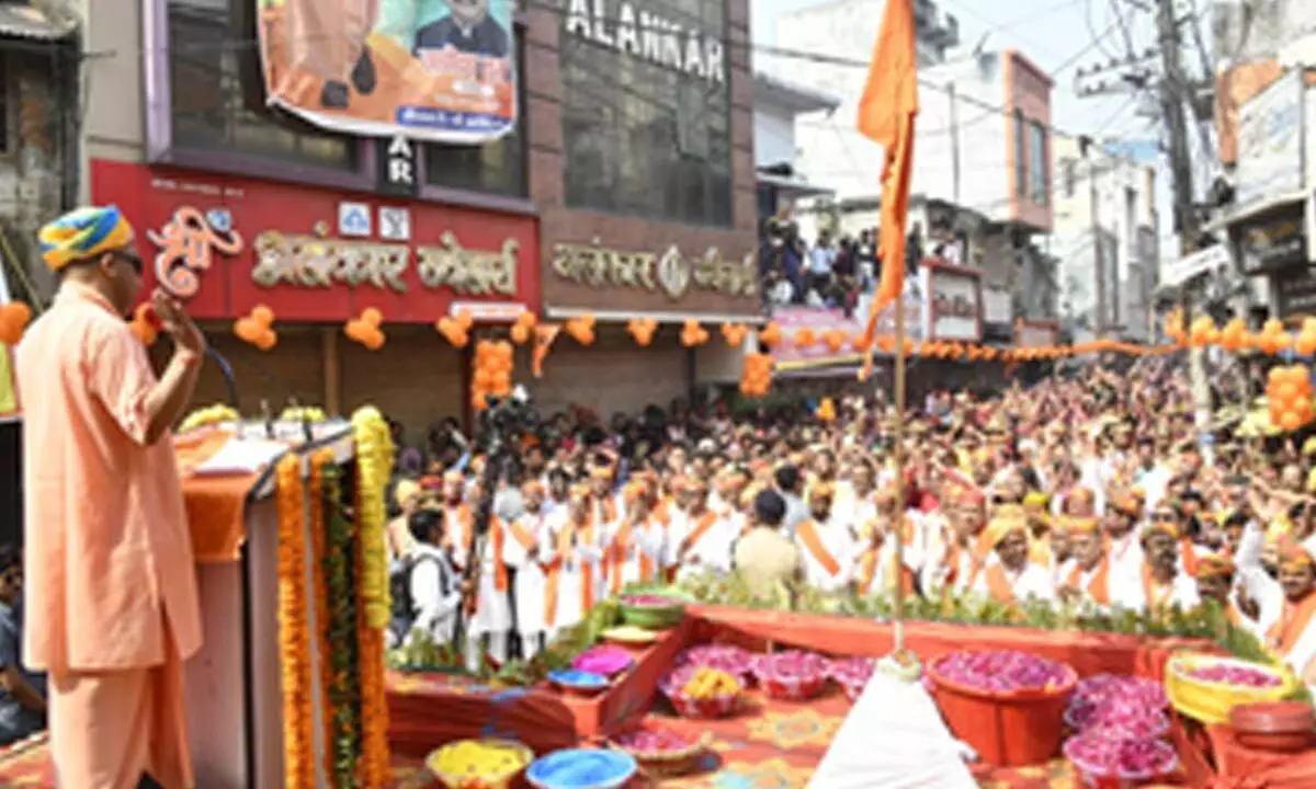 Yogi Adityanath leads Lord Narasimha Shobha Yatra in Gorakhpur