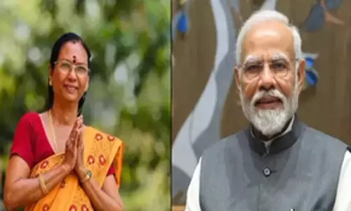 PM Modi speaks to Prof Sarasu - BJPs candidate from Keralas Alathur LS seat