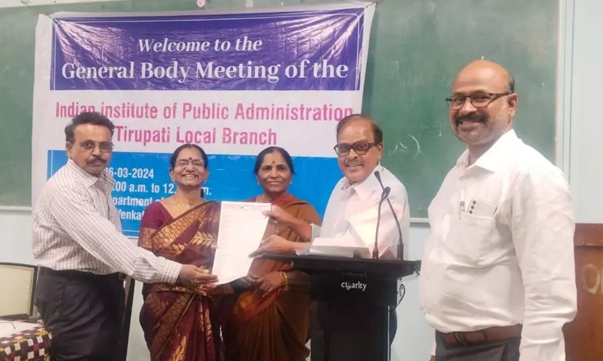 IIPA Tirupati branch elects new office-bearers