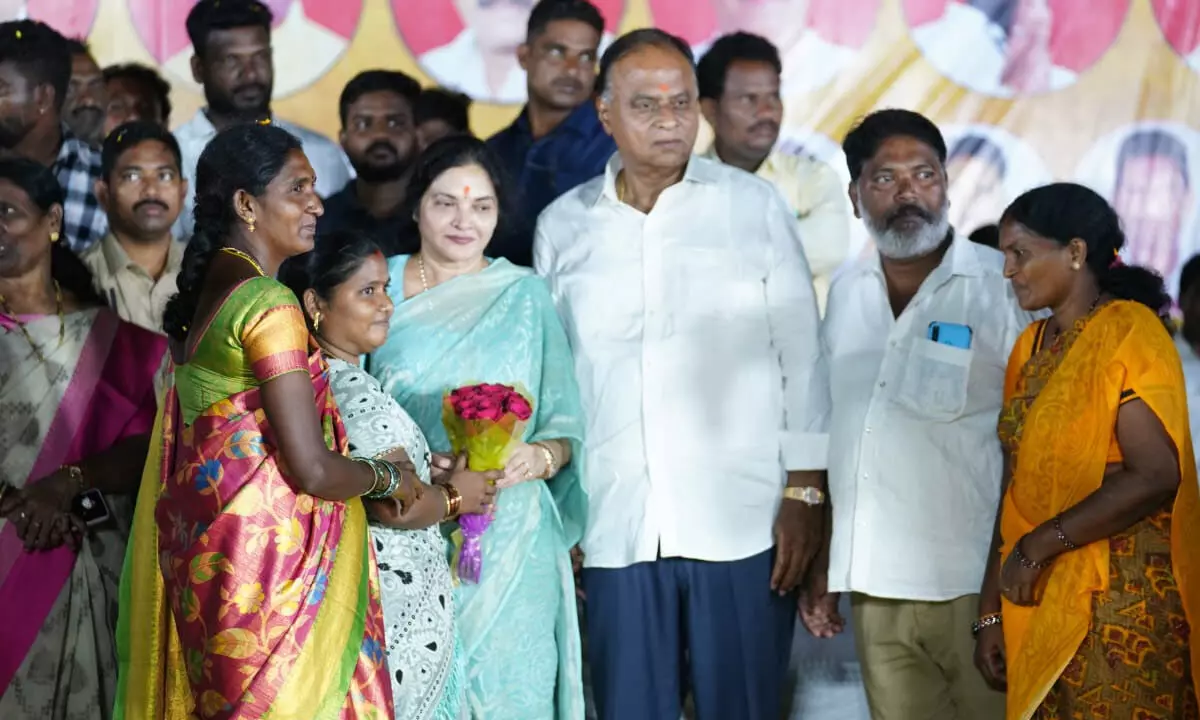 Vemireddy Prabhakar Reddy couple participate in public meeting in Buchireddypalem