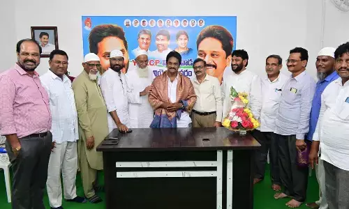 YSRCP Vijayawada West candidate Shaik Asif conducts special prayers for success of bus yatra