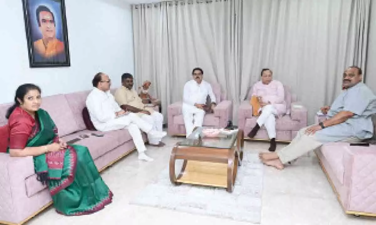 Vijayawada: NDA alliance leaders discuss manifesto