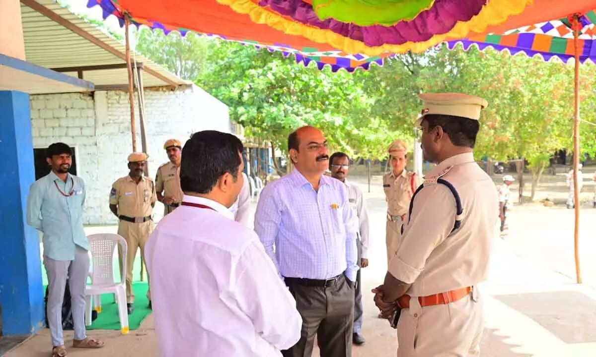 Additional Collector Sitarama Rao visited the MLC by-election polling station