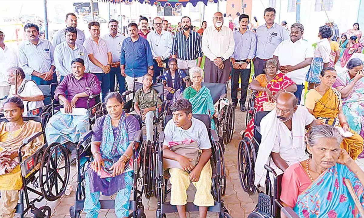 Equipment worth ` 15 lakh distributed to disabled
