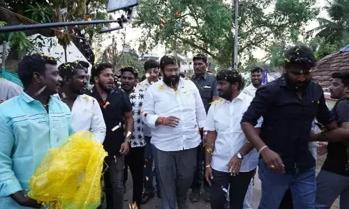 Rajanagaram Assembly YSRCP candidate Jakkampudi Raja campaigning in Burugupudi village of Korukonda mandal on Friday