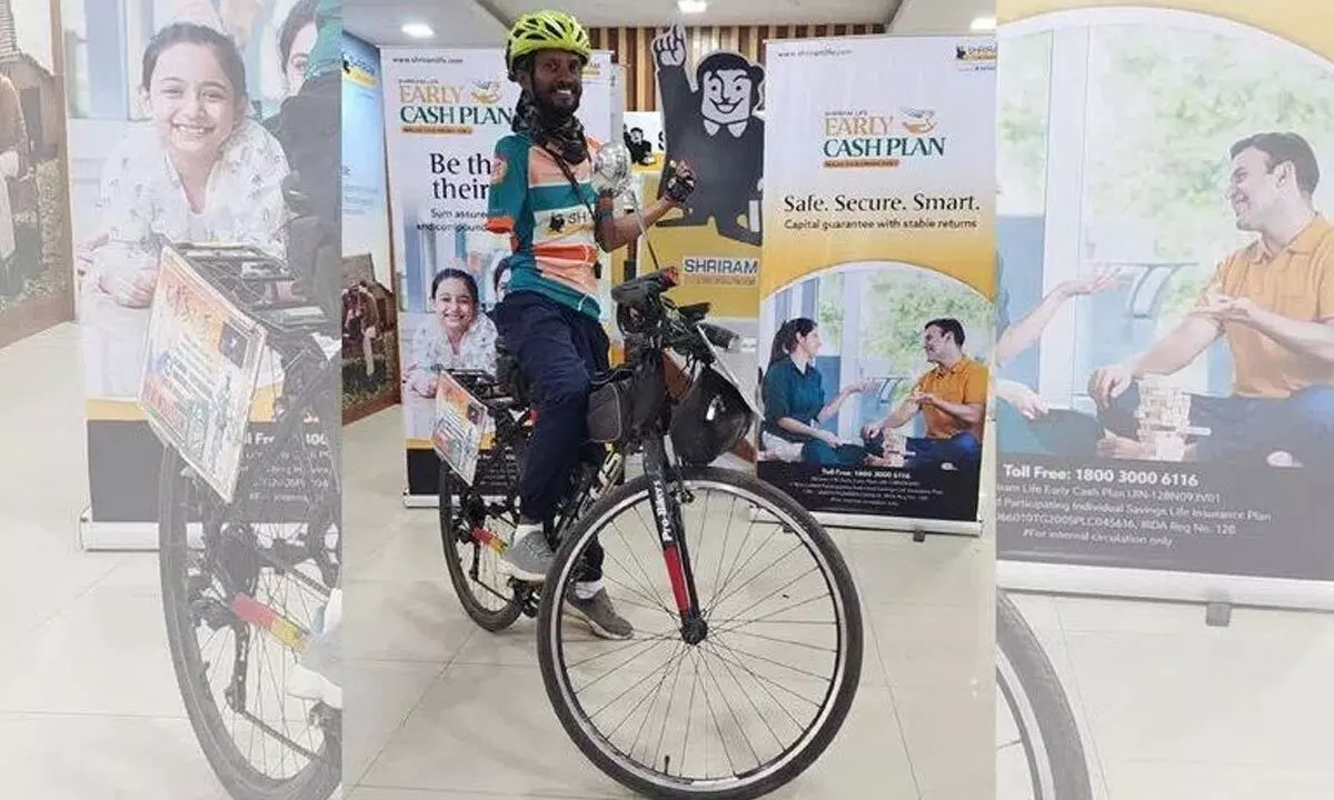 Hyderabad: Differently abled cyclist from Chennai