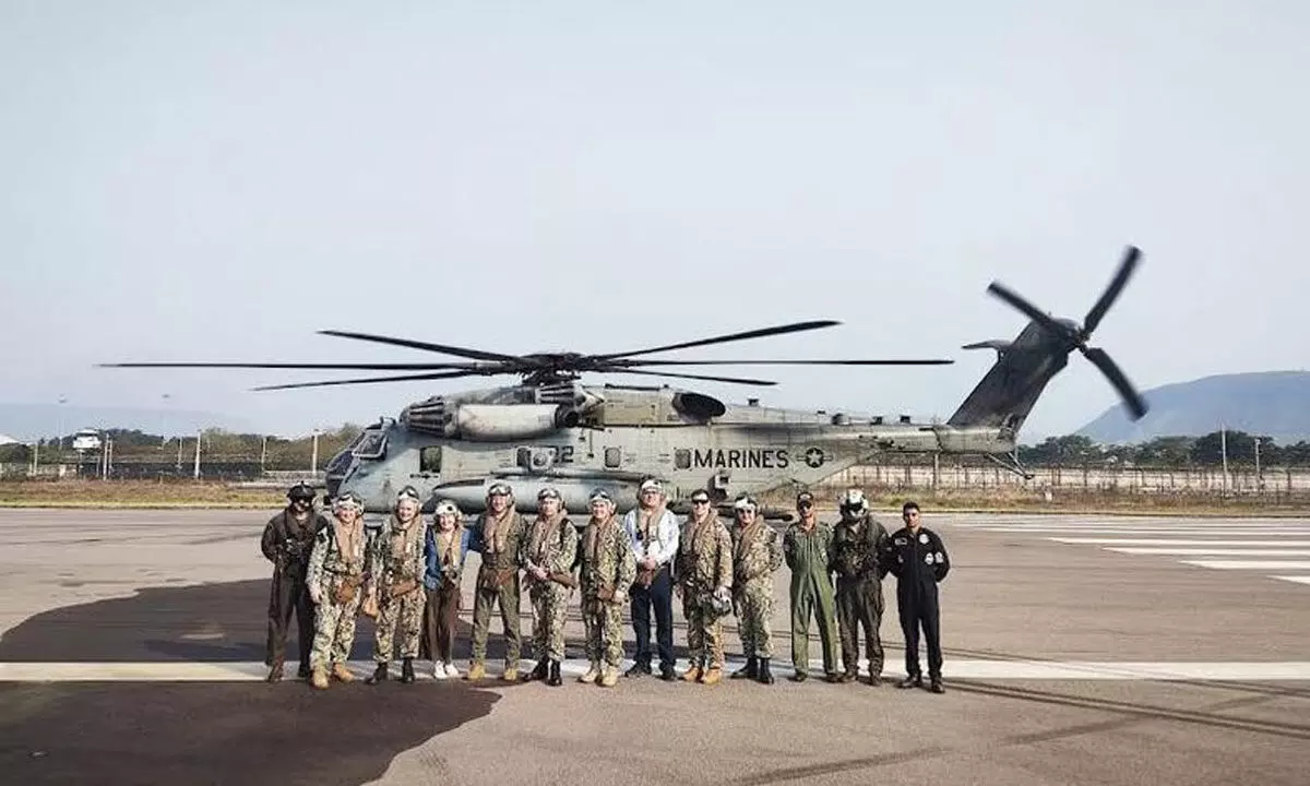 US Marine CH-53E ‘Super Stallion’ along with its crew