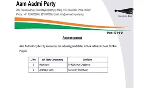 AAP releases another list of two candidates in Punjab