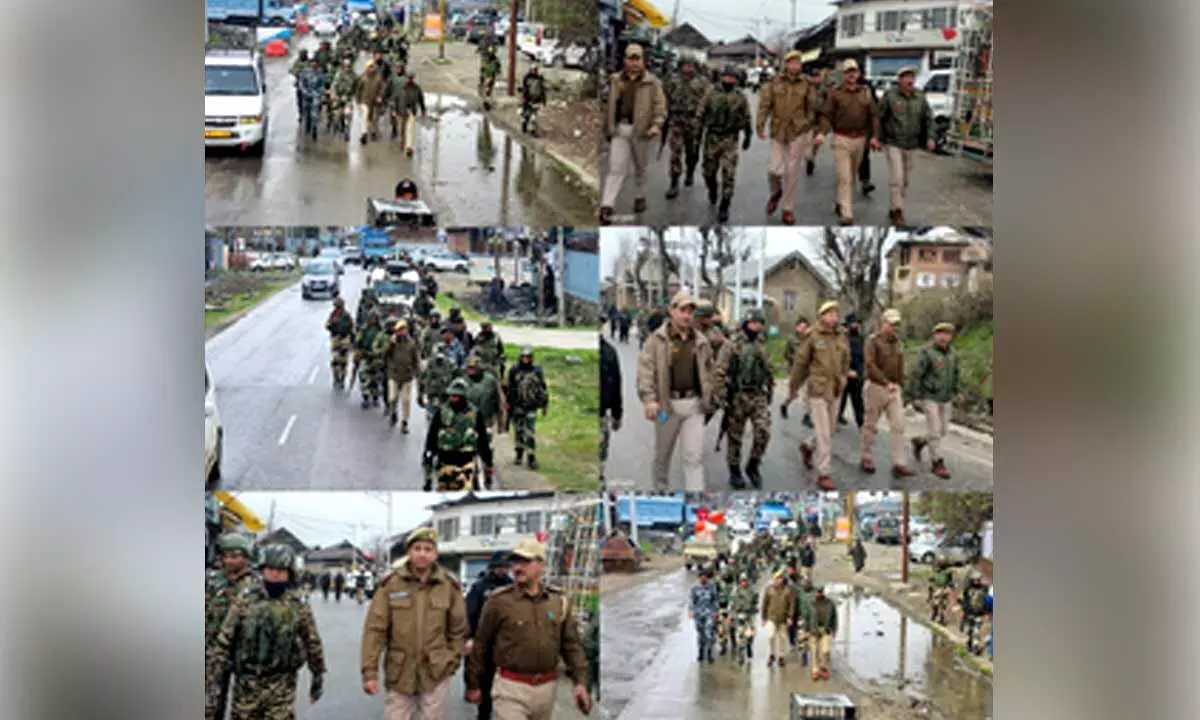 Flag March taken out in J&Ks Sopore to reassure voters of security