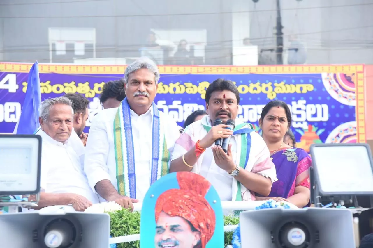Massive rally organised under Memanta Siddhamin Vijayawada