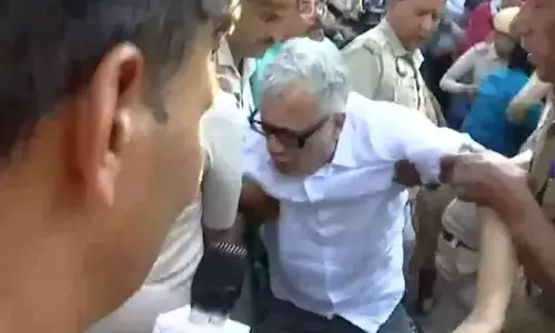 Police detained TMC MPs protesting outside the Election Commission office