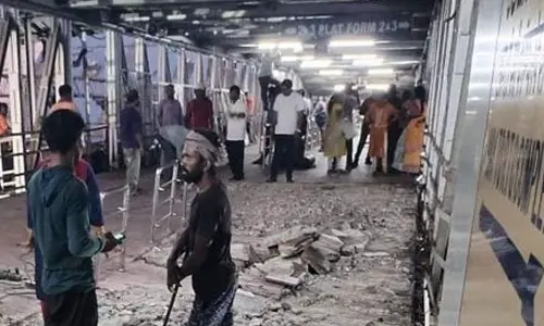 Foot-over-bridge slumps at Visakha railway station