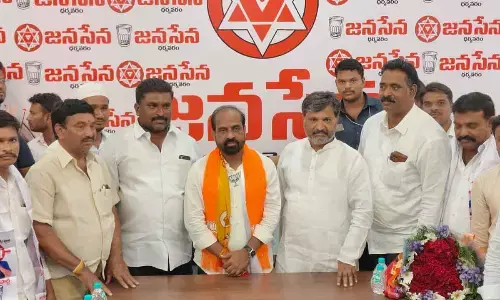 Chilakam Madhusudana Reddy honoured at new Jana Sena party office in Dharmavaram