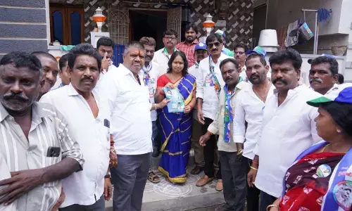 Avanti Srinivas gets warm welcome for campaign in Bhimili