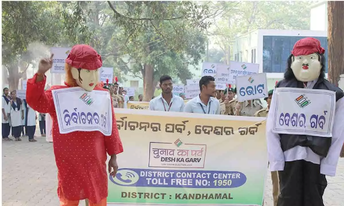 Berhampur: Selfie points to attract voters in Kandhamal